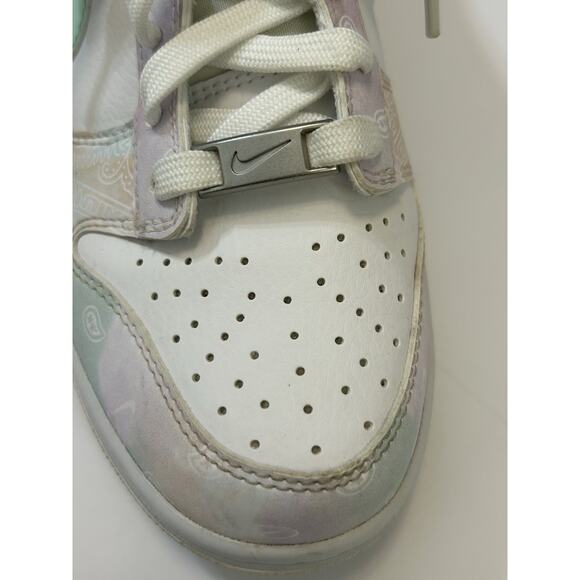 Nike Dunk Low White/Mint Foam Phantom Paisley Print Athletic Shoes Size 7 - Picture 9 of 10